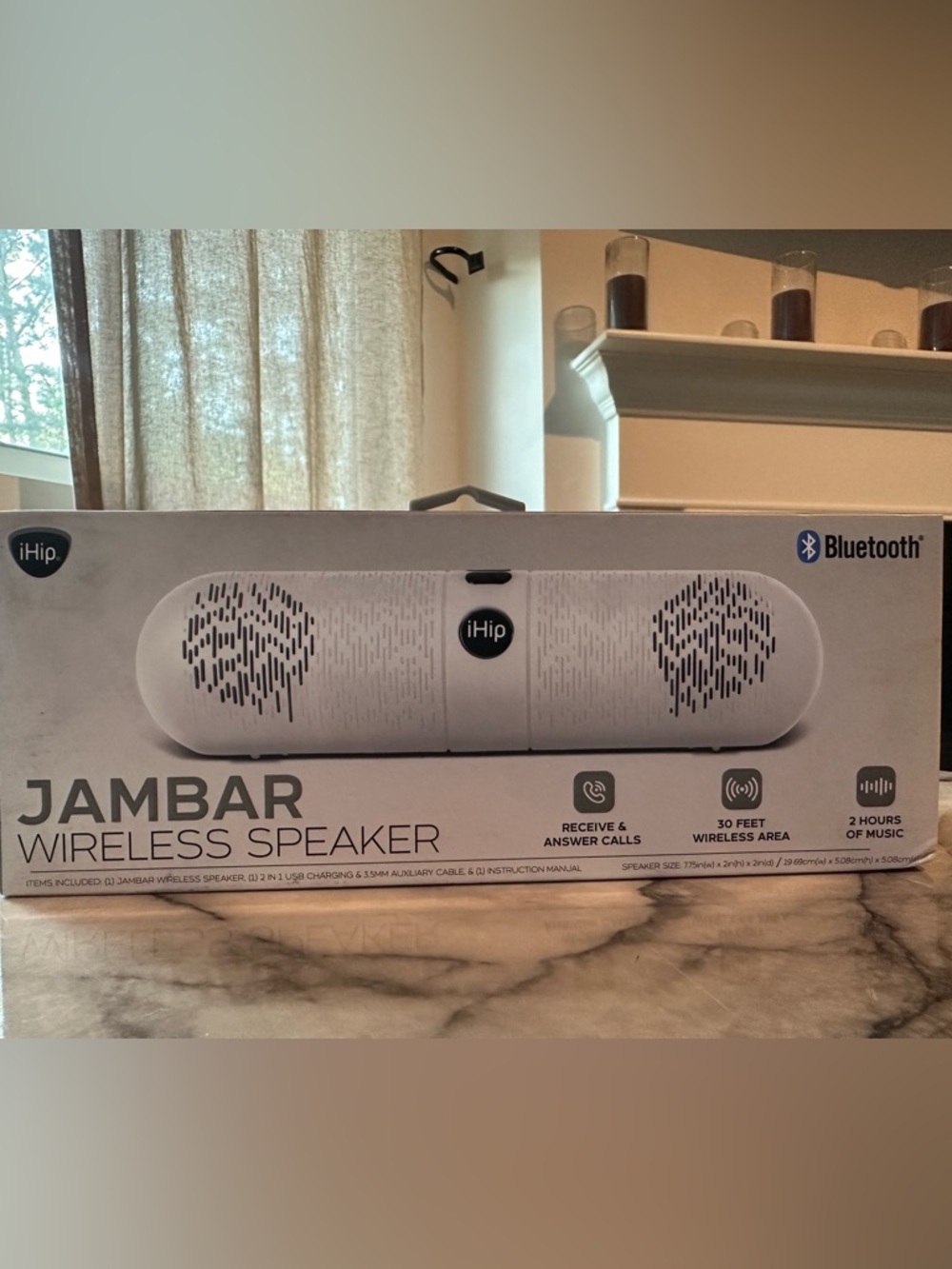 h.i.p. Jambar Portable Wireless Bluetooth Speaker in White